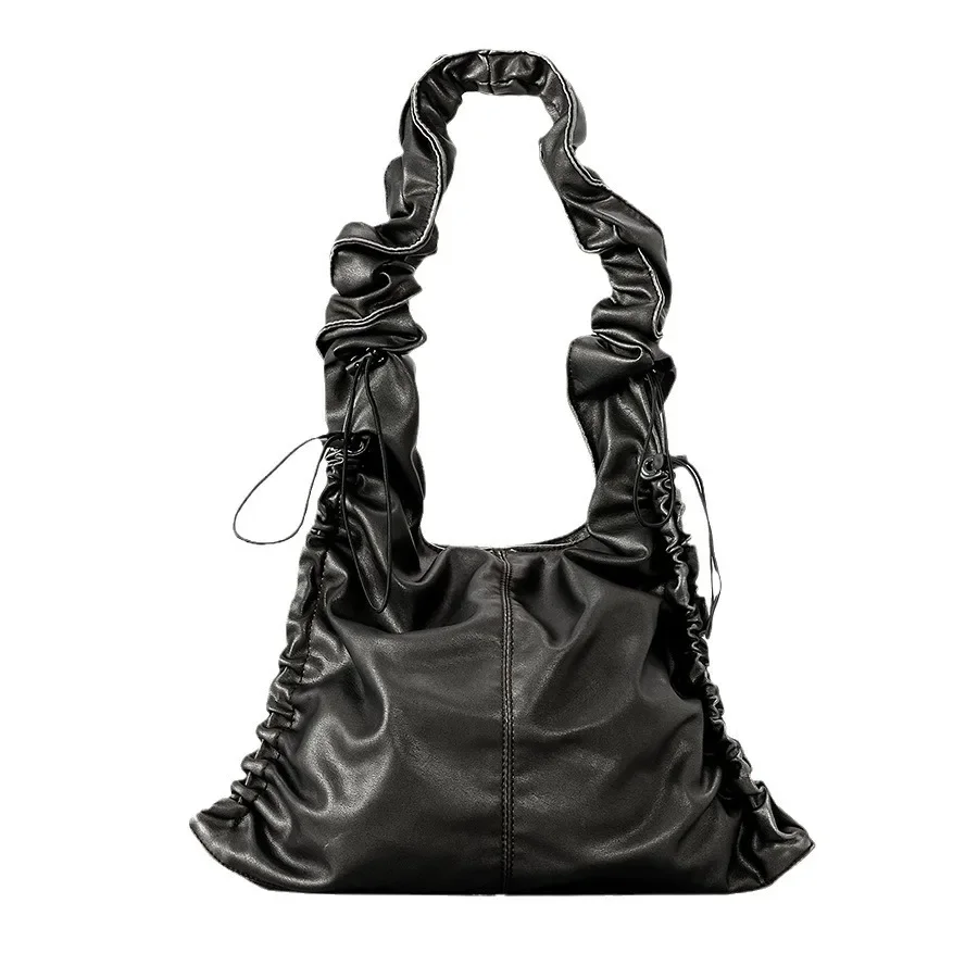 

Fashion Pleated Women Shoulder Bag pu Leather messenger Bag Luxury Designer Female Armpit bag lady Handbags bolsa