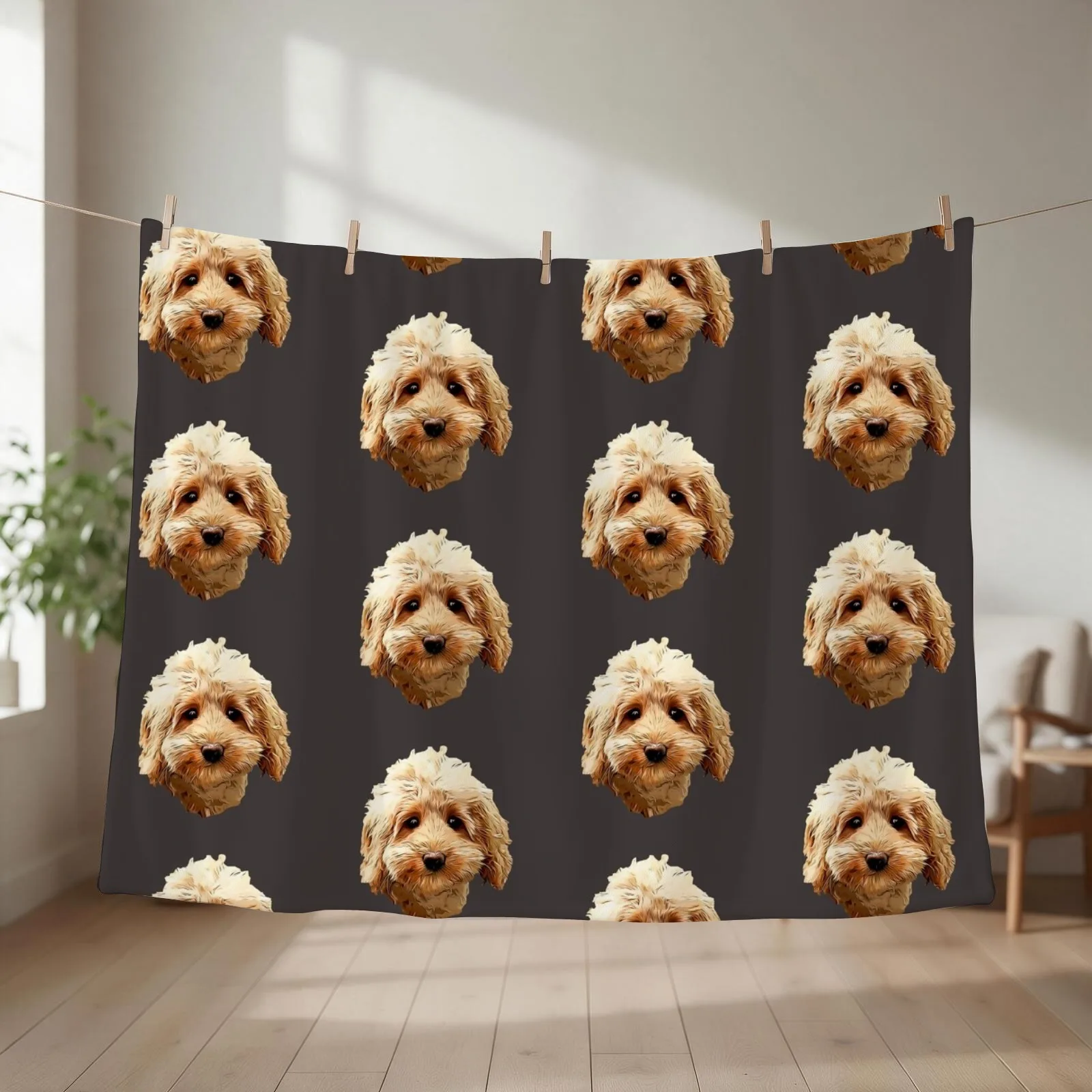 Cavapoo Cockapoo Doodle Cuteness Throw Blanket couch cozy soft plush fuzzy picnic outdoor blanket