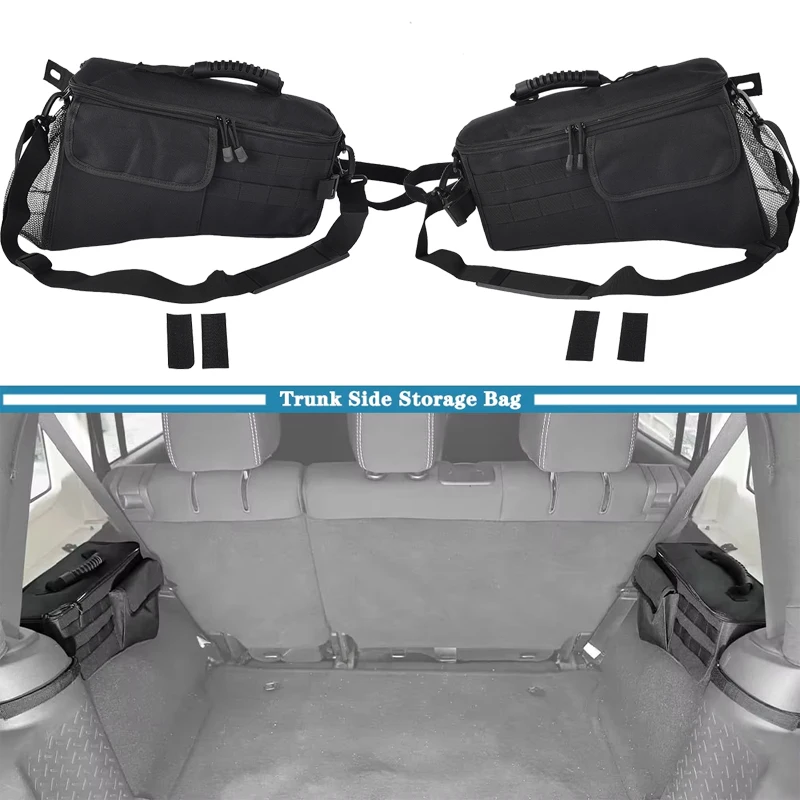

Rear Trunk Side Storage Bag Organizer for Jeep Wrangler JL Gladiator JT 2018 2019 2020 2021 2022 2023 4-Doors Car Accessories