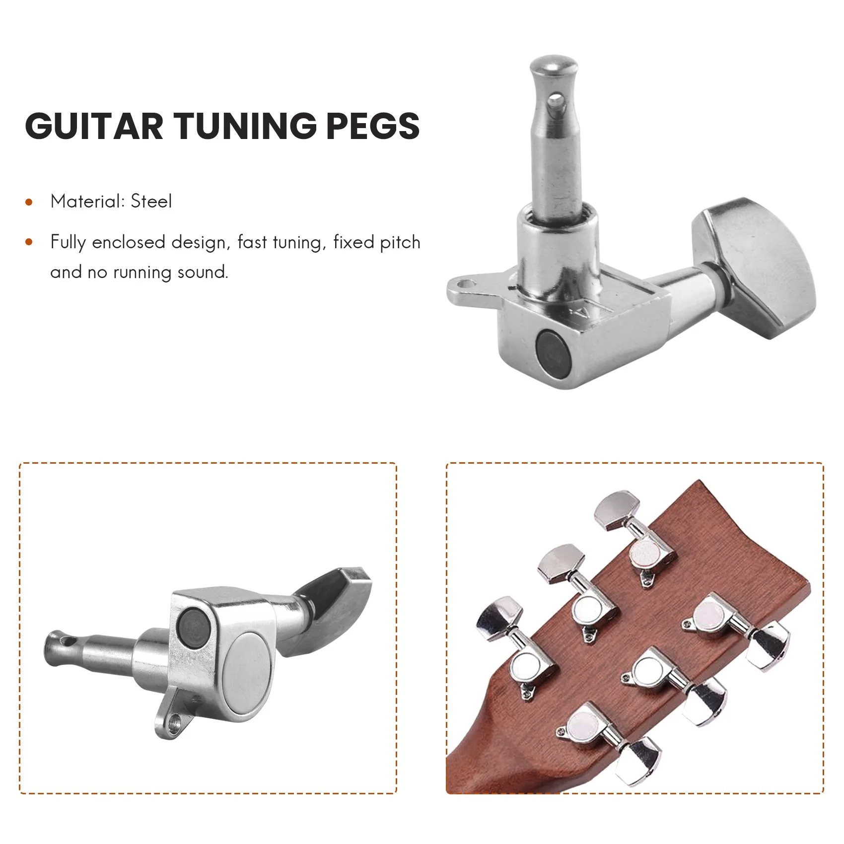 CGDS-Guitar Sealed Small Peg Tuning Pegs Tuners Machine Heads For Acoustic Electric Guitar Guitar Parts