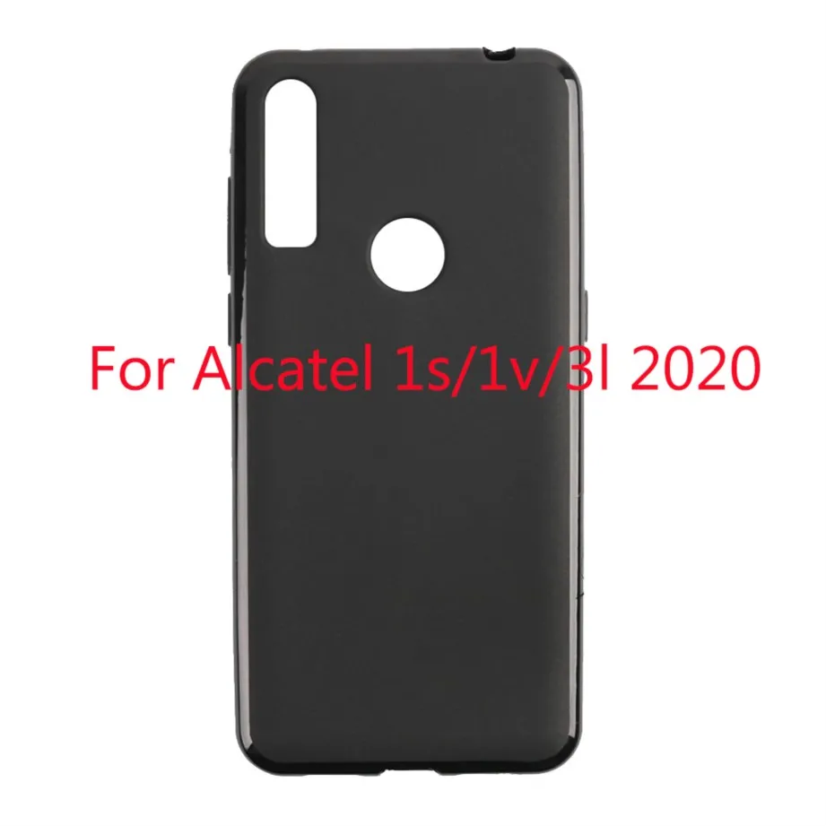 Funda negra para alcatel 1s 2020, funda de teléfono de silicona suave tpu, funda protectora para alcatel 1v 3l 2020, funda protectora