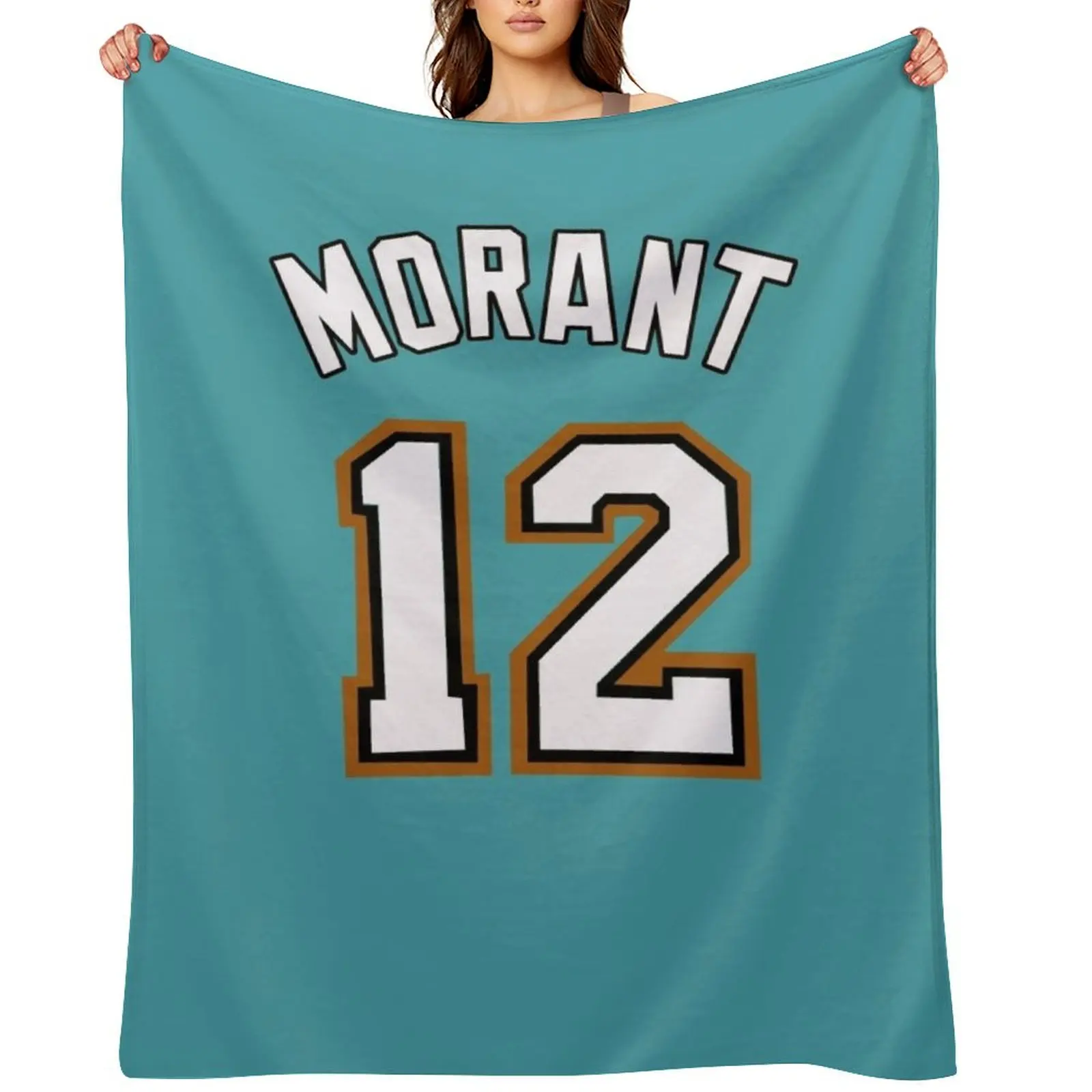 

Ja Morant throwback jersey Throw Blanket Furrys Softest Soft Decorative Beds Blankets