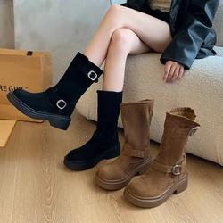 Women Ankle Boots Flats Platform Dress Shoes 2024 New Chelsea Boots Winter Women Walking Casual Shoes Fashion Chaussures Femme