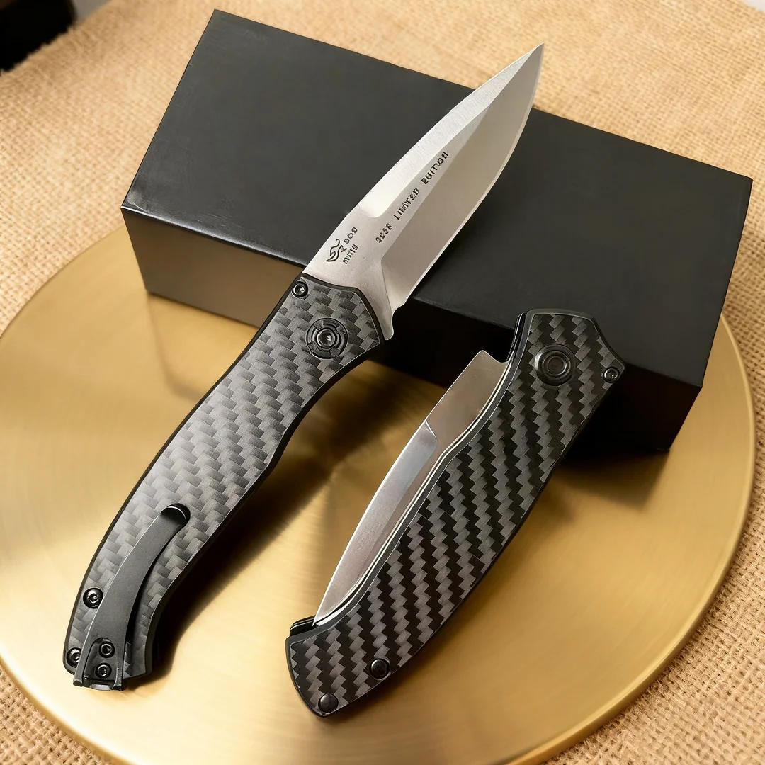 

B838- Brass buttons, carbon fiber folding knife, EDC personalized and exquisite small knife, portable pocket knife, fruit knife