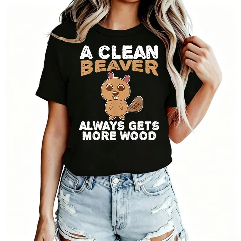 Dirty Funny Adult Clean Women's T-Shirt 100% Cotton Funny Graphic Short Sleeve Tee Novelty Shirt Casual Crew Neck Top S-5Xl