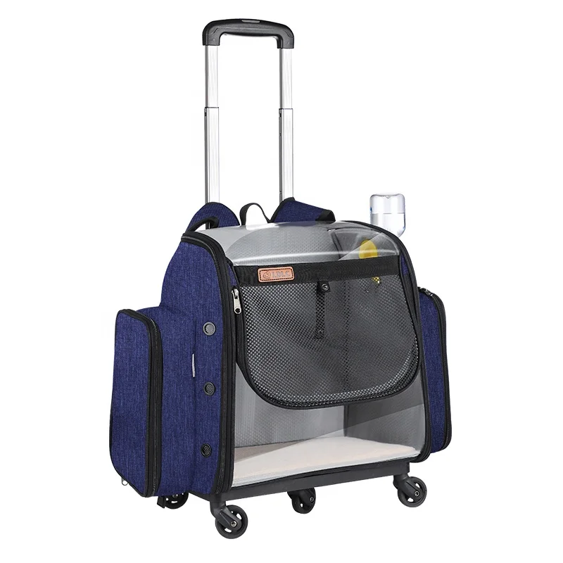 

New hot style folding trolley pet carriers large universal wheel pet backpack out portable portable large rolling pet carrier