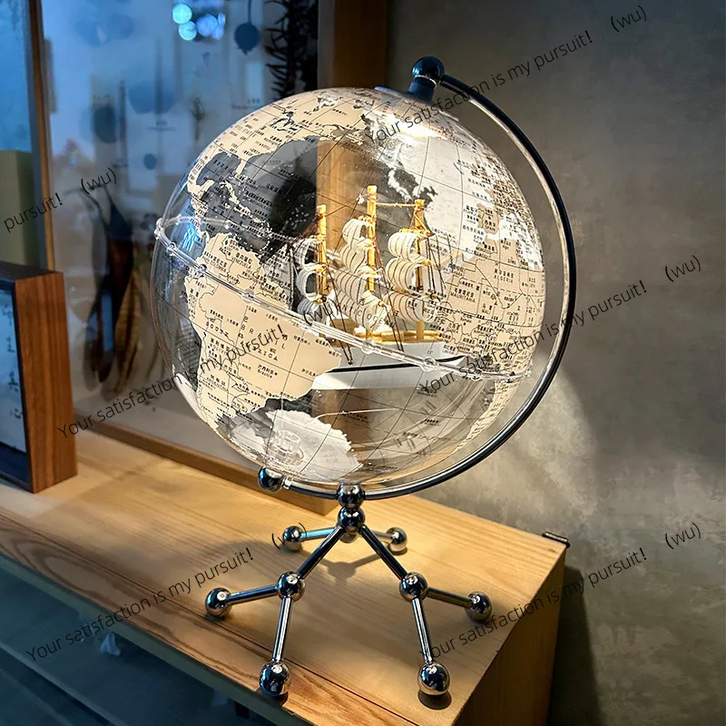 ZOCI-Sailing Globe Ornament Living Room Entrance Study Office Desktop Simple Light Luxury Wine Cabinet Home Decoration Gift
