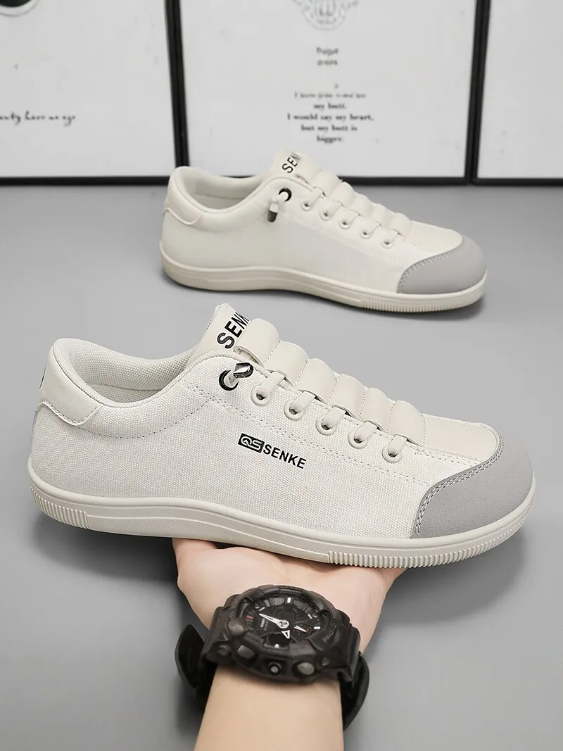

Casual Canvas Men's Shoes Spring Summer Slip-On Breathable Soft Bottom Anti-Slip Wide Fit Flat Footwear for Young Men