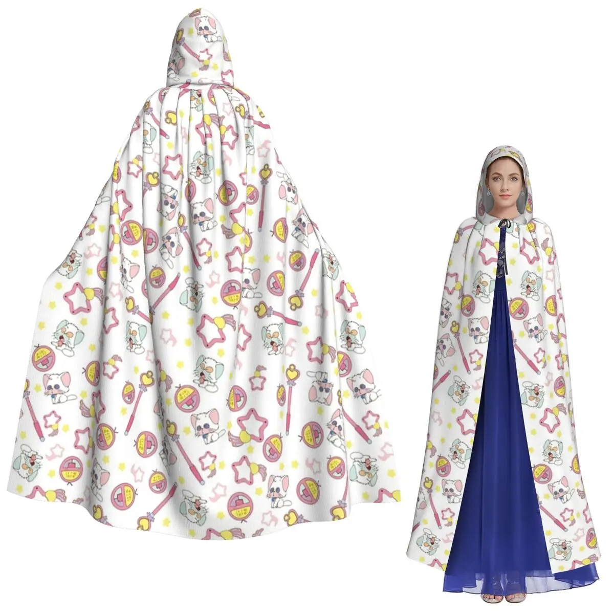 Creamy Mami Texture 02 Long Hooded Cloak Witch Medieval Costume Cosplay Cape HalloweenVampire Adult Unisex