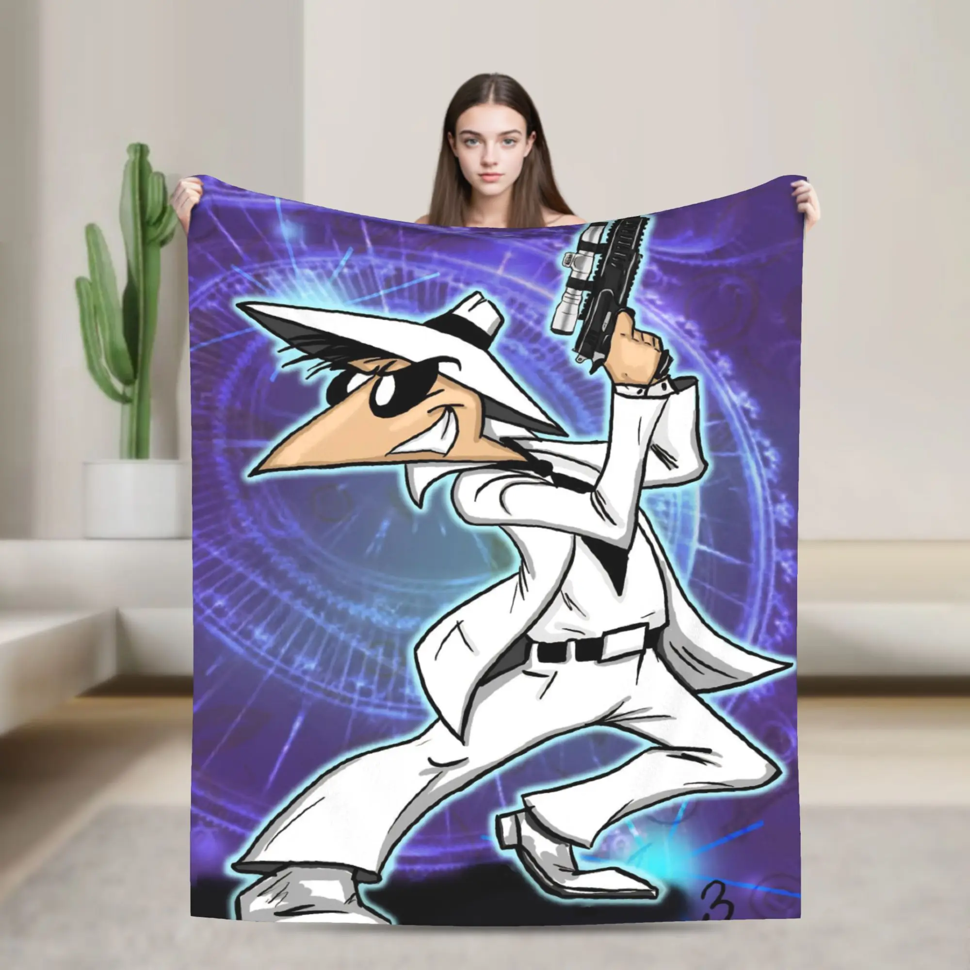 Spys Manga Knitted Blanket Fleece  Super Soft Throw Blankets for Airplane Travel Bed Rug