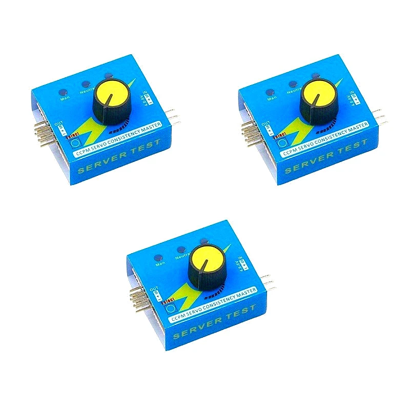 Tester for RC Servo Motor 3-Channel Servo Tester ESC Speed Controller Checker CCPM Consistency