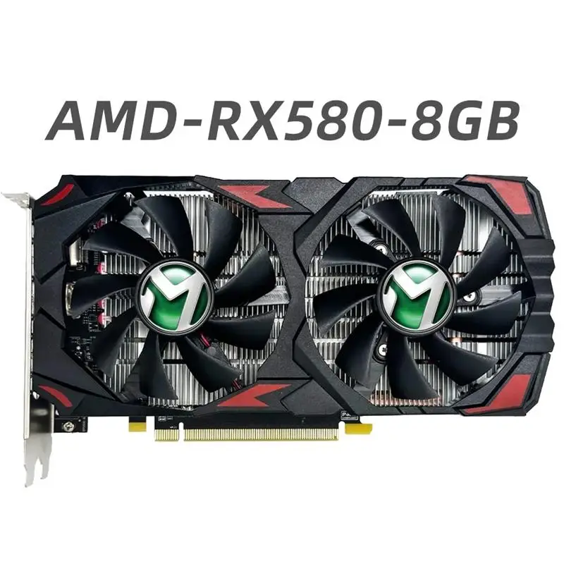 Good AMD RX 580 8GB 2048SP 8Pin Placa De Video Gaming Graphics Card GDDR5 256Bit PCI Express 3.0 ×16 Radeon GPU rx580 8g