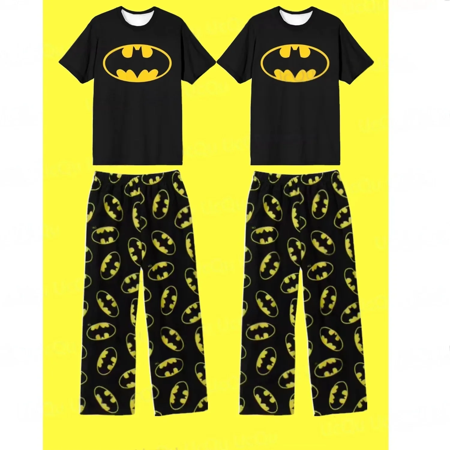 Conjunto de Pijamas de Batman 2026 para Niños y Adultos, Conjunto de Camiseta y Pantalones Holgados, Transpirables, de Secado Rápido y Cómodos para Hombre y Mujer