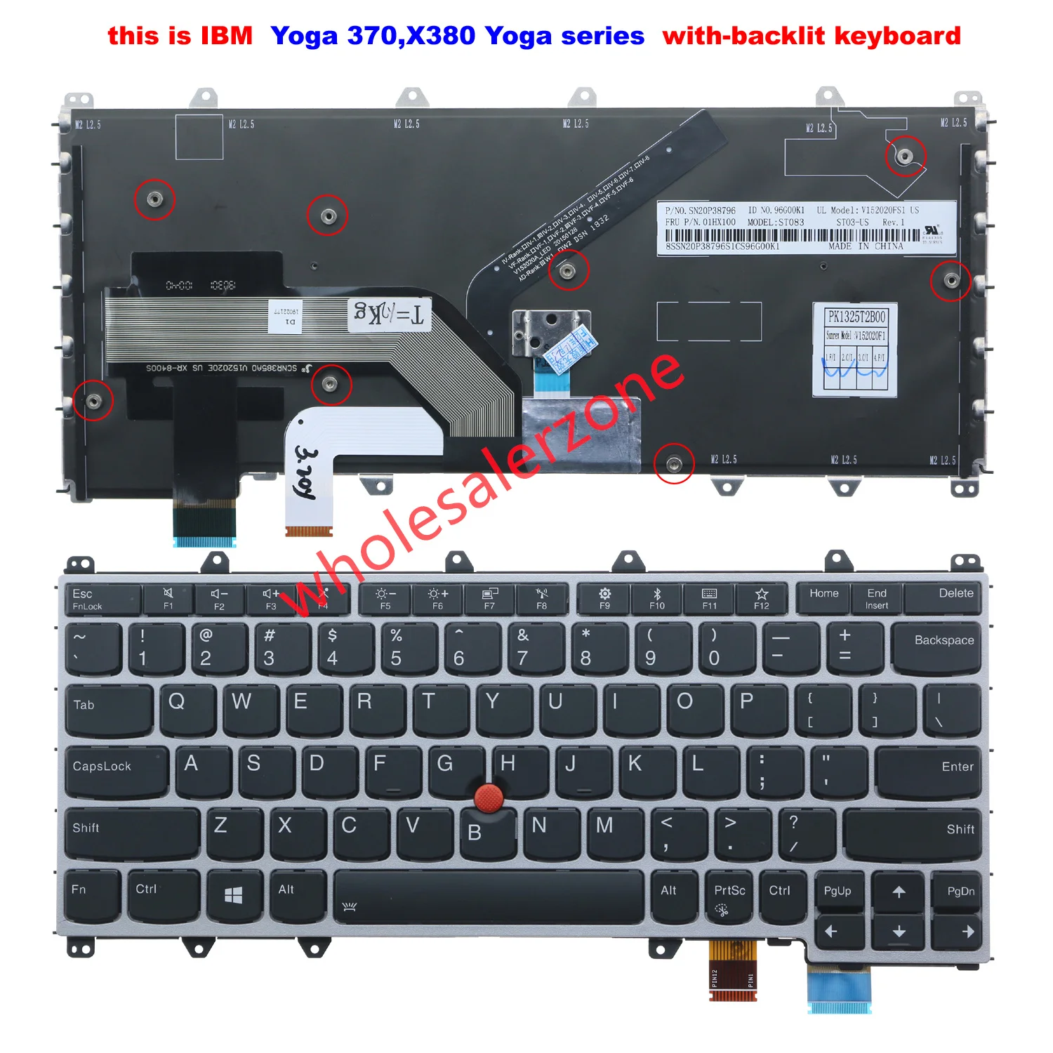 

New keyboard for IBM Thinkpad Yoga 370,Yoga X380 Yoga series laptop US layout keyboard