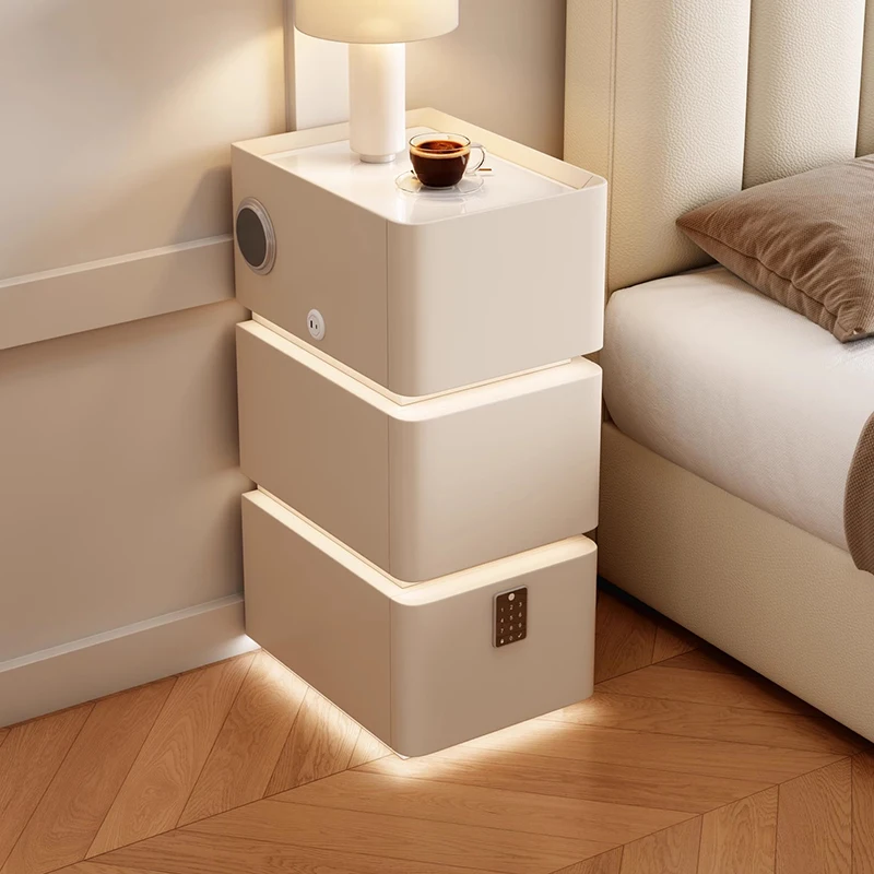 

Nordic Bluetooth Speaker Nightstand Living Room Bedroom Drawers White Bedside Table Wood Cabinets Mesa De Noche Unique Furniture