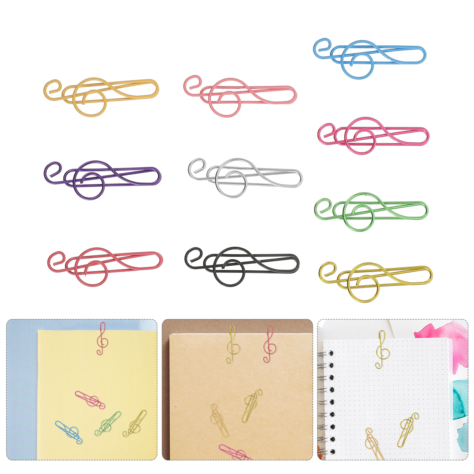 

200 Pcs Colorful Note Bookmark Music Clips Page Holder Shape Paper Back to School Bookmarks Colored Binder Musical Paperclip