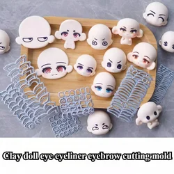 Ultra Light Clay Q Version Cartoon Doll Eye Eyebrow Cutting Mold DIY Polymer Clay Animation Character Eye Eyebrow Making Tools