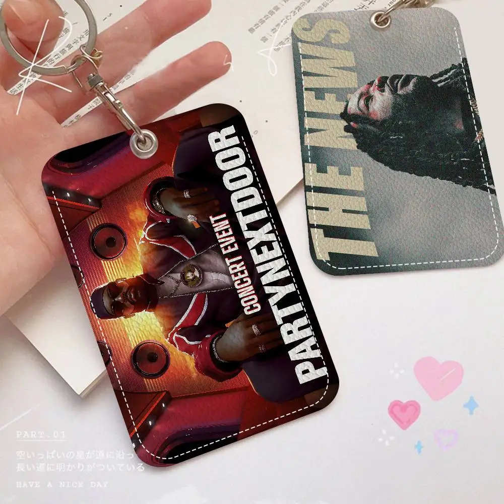 Popular Singer P-Partynextdoor Keychain With Access Card Holder, Bus Pass & Meal Card ID Bank Card Protective Case For Security
