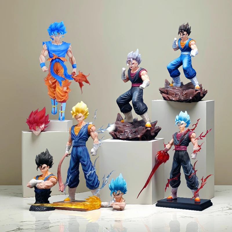 

Big Anime Dragon Ball Figures Son Goku Super Saiyan One HB Vegetto Three-headed Action Figures PVC Collection Model Toys Gifts