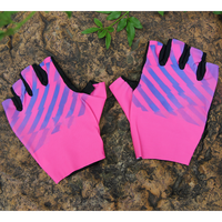 PROAERO BIKE Education PINK TEAM One Pair Half Finger Cycling Sports Gloves Road Mountain Bicycle Gel Guantes Men Women Ciclismo