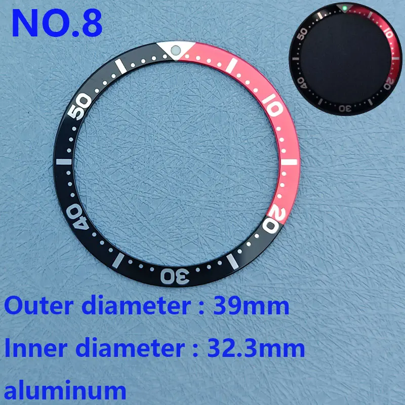 39mm*32mm Aluminum Bezel Insert Watch Accessory Fit Seiko 6105 6309 Diving Watch Case Accessory