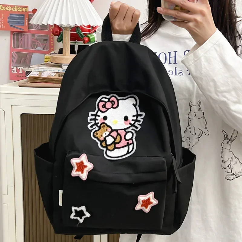 Новый осенний рюкзак Sanrio с анимацией Hello Kitty, женский простой модный вместительный рюкзак с милым мультяшным рисунком, рюкзак для кампуса