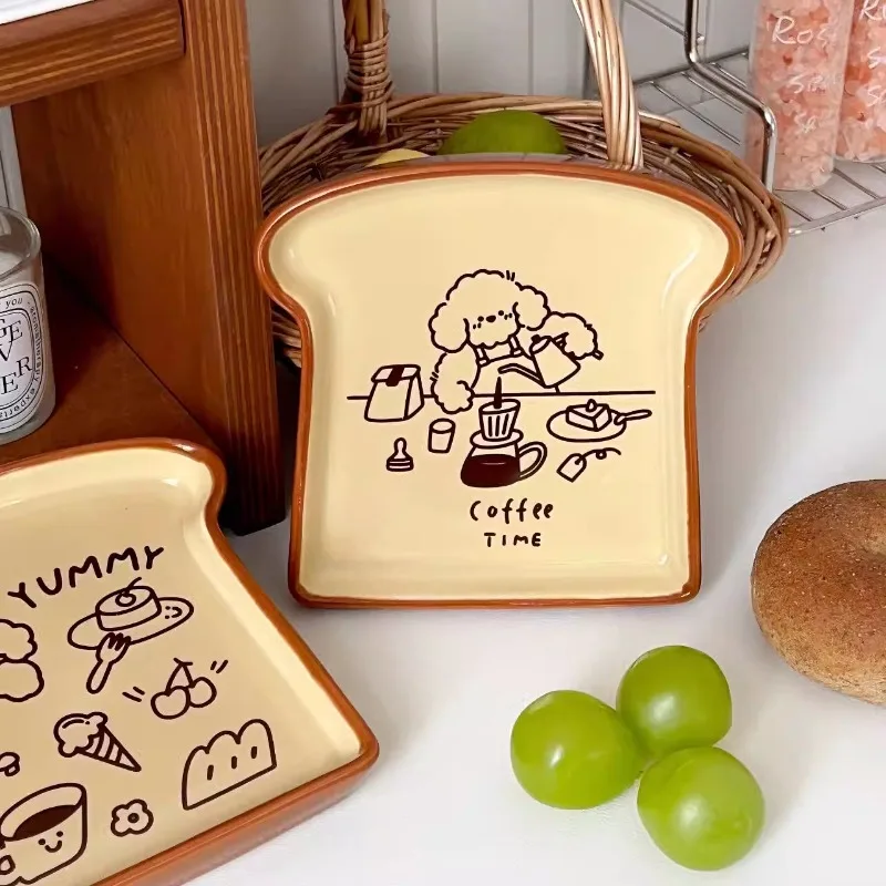 

puppy illustration dinner plate dessert plate ceramic tray