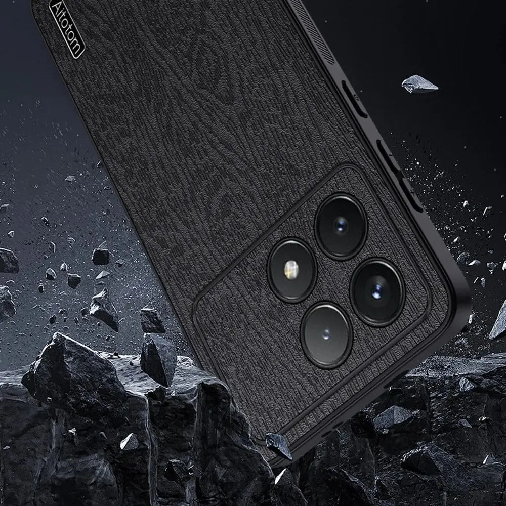 Case for Poco X6 Pro 5G Case Silicone Bumper Bark Pattern Leather Case for Xiaomi Poco M6 Pro 4G M6PRO X6Pro Cover
