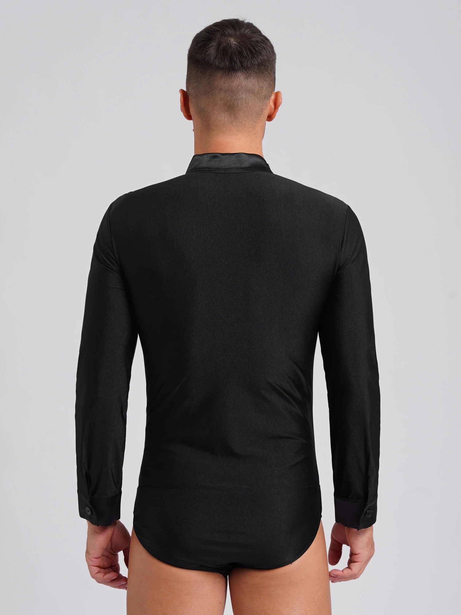 بدلة رقص للرجال مكونة من قطعتين لملابس السالسا التانغو اللاتينية على الجليد ملابس أداء مرقعة برقبة على شكل حرف v مع بنطال متوهج بشراشيب