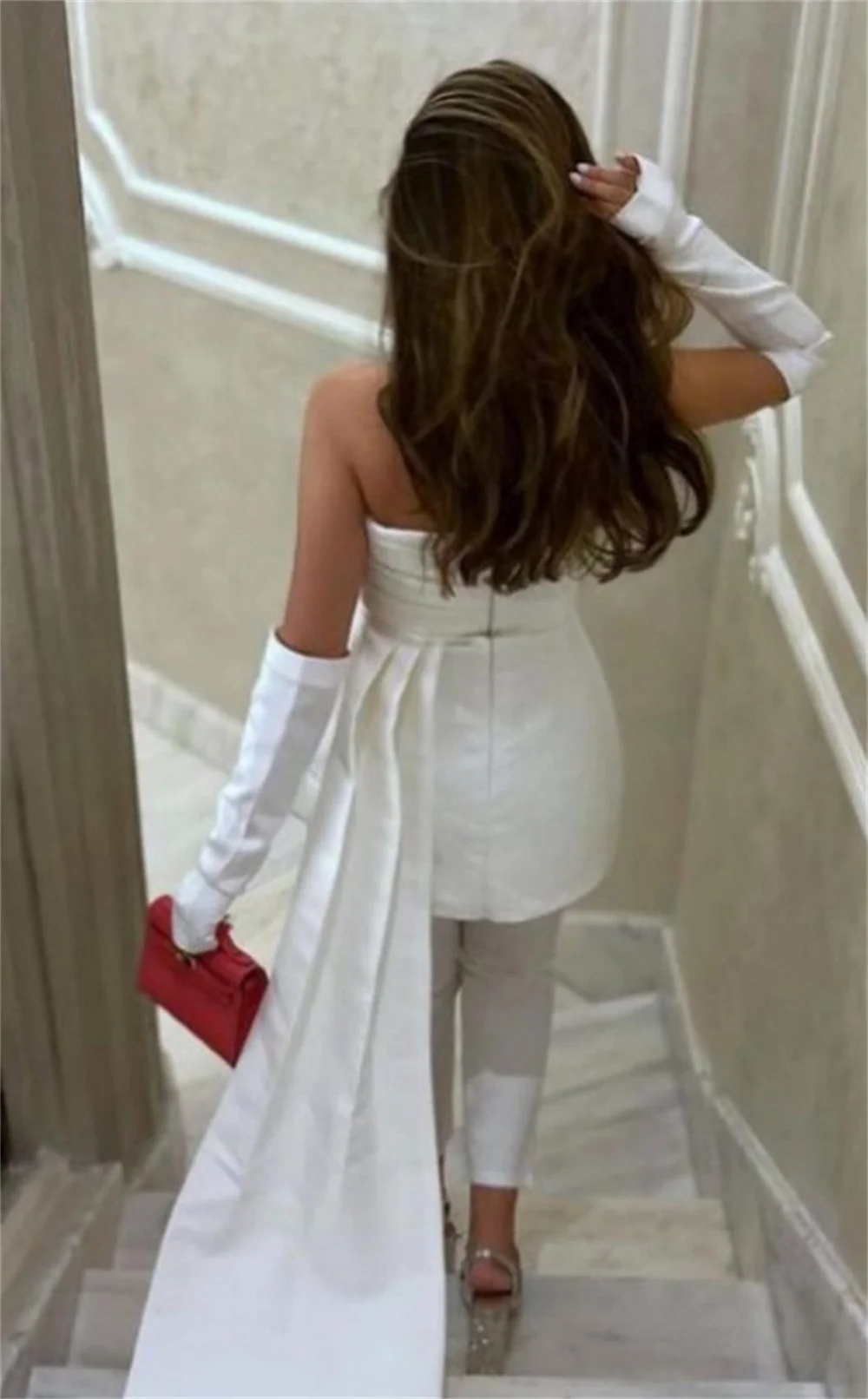 Robe de Soirée Élégante en Satin, Tenue Sans Bretelles, Dos aux, Tenue de Bal