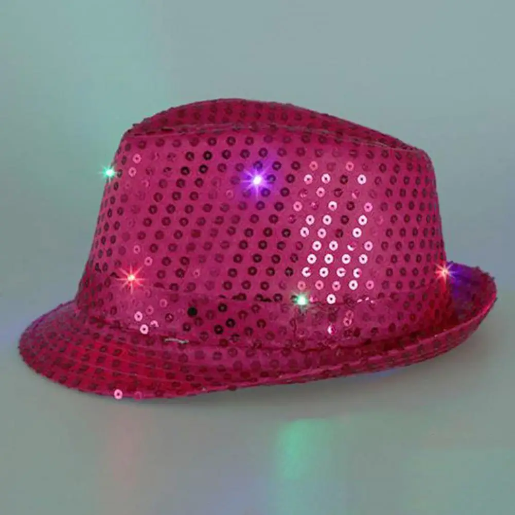 

Delicate Jazz Hat Luminous Tear Resistant Adult Hat Solid Color Portable Jazz Hat