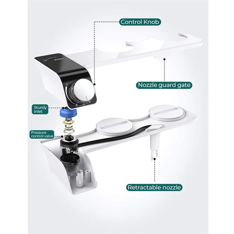 สิ่งที่แนบมาโถชําระล้างห้องน้ําบางเฉียบหัวฉีดคู่เกลียวปรับแรงดันน้ําเครื่องพ่นสารเคมีที่ไม่ใช่ไฟฟ้าพร้อมท่อ
