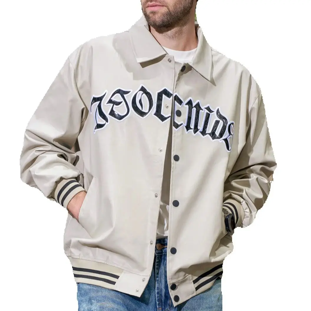 

Men's Faux Leather Jacket Motorcycle PU Vintage Embroidery Baseball Coats Summer Varsity Y2K Biker Jacket New In Jackets