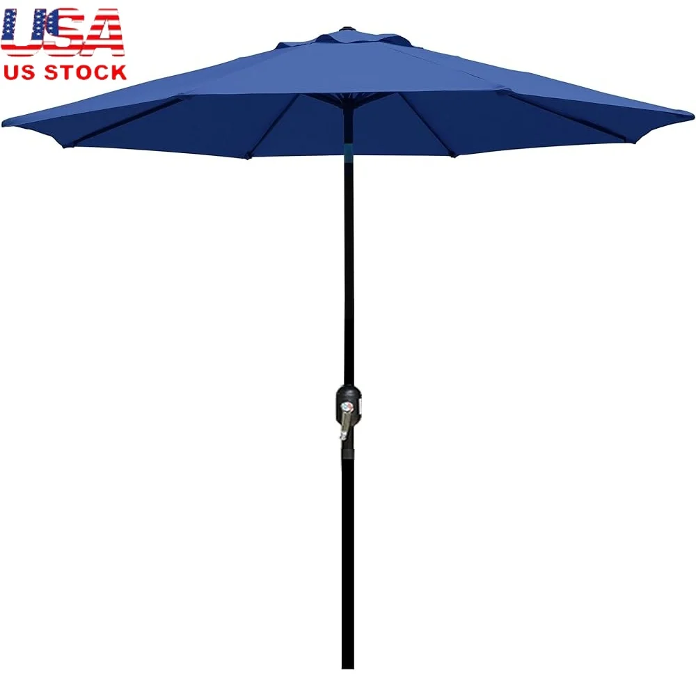 

9-футовый уличный зонт для патио, рыночный стол, зонт, водонепроницаемый, устойчивый к ультрафиолетовому излучению, алюминиевый, с наклоном, прочный каркас, сад, пляж