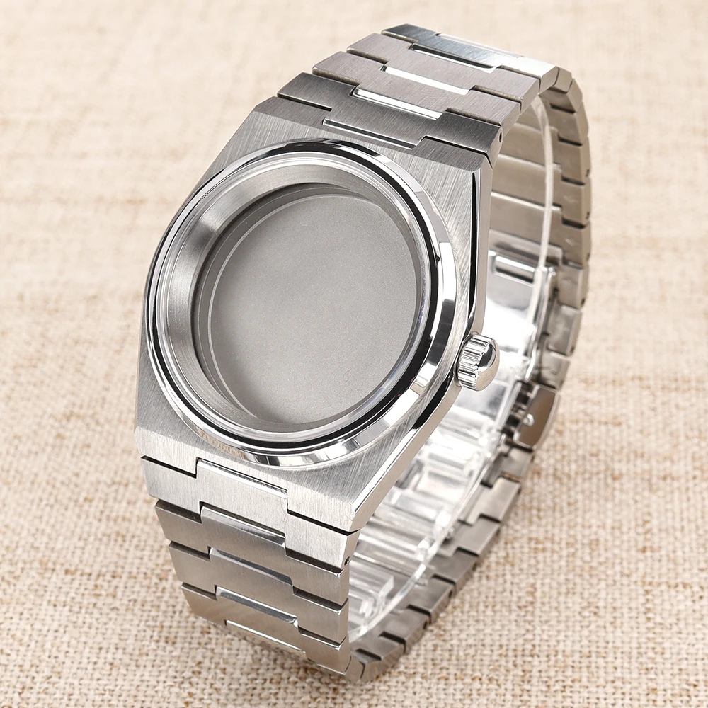 40mm Sapphire Glass Watch Case Steel Band Suitable For PRX Super Player Model NH35 NH36 NH38 NH70 NH72/4R Movement 28.5mm Dial