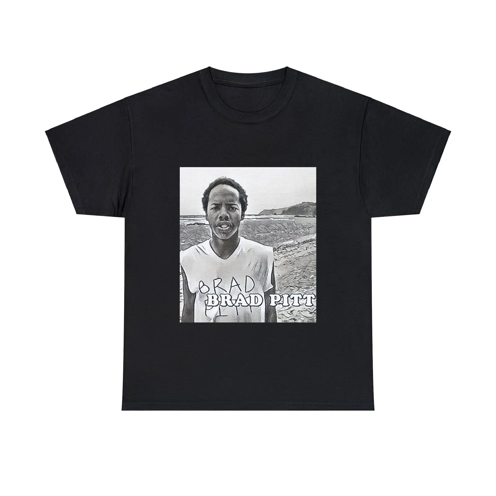 Earl Sweatshirt Brad Pitt Graphic Print Short Sleeve Unisex Heavy Cotton T-Shirt