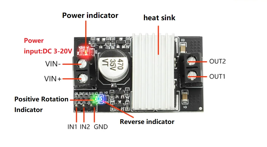 10A high power DC motor driver module forward and reverse PWM speed control dimming wide voltage