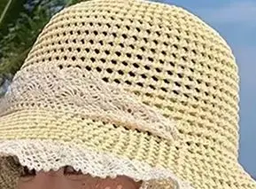 

Women Lace Visors Hat Wide Large Brim Beach Hats Summer Straw Hat Foldable Sun Hat Fashion Beach UV Protection Cap