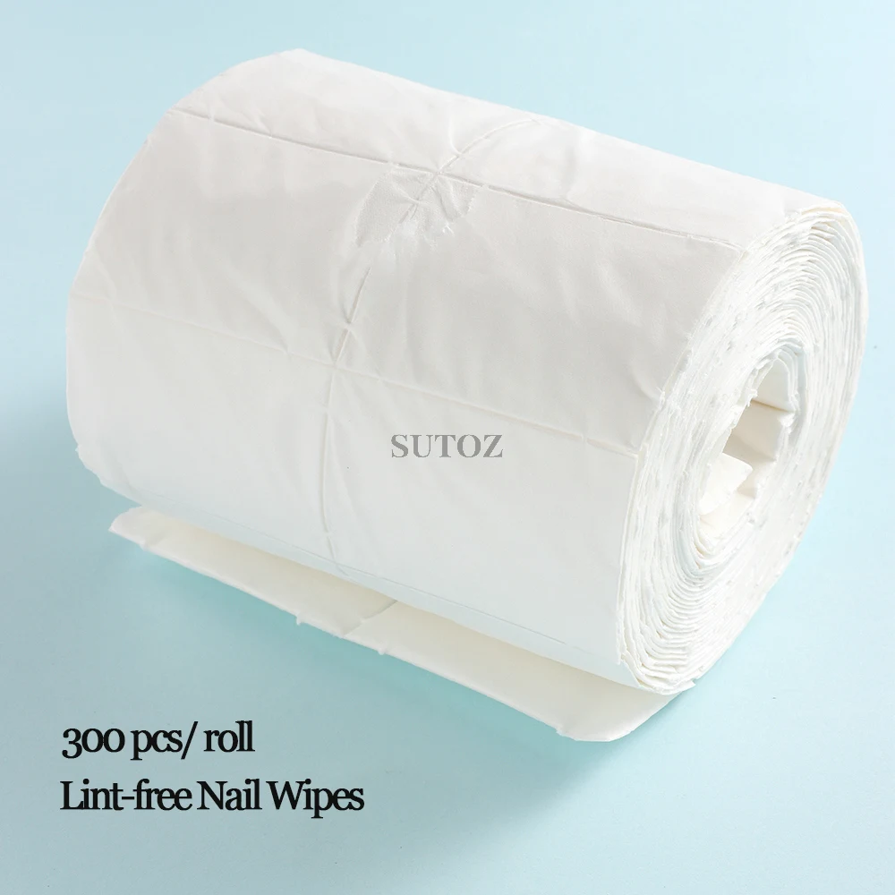 300/500pcs Lint-free Nail Wipes Napkins Gel Polish Remover Dust-free Nail Swabs Degreaser Cleaner Liquid Cotton Pads Pack NTJUAN