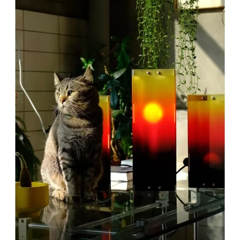 Qi Song, optical axis sunset table lamp medieval bedside lamp Bauhaus housewarming gift desktop ornament retro atmosphere lamp