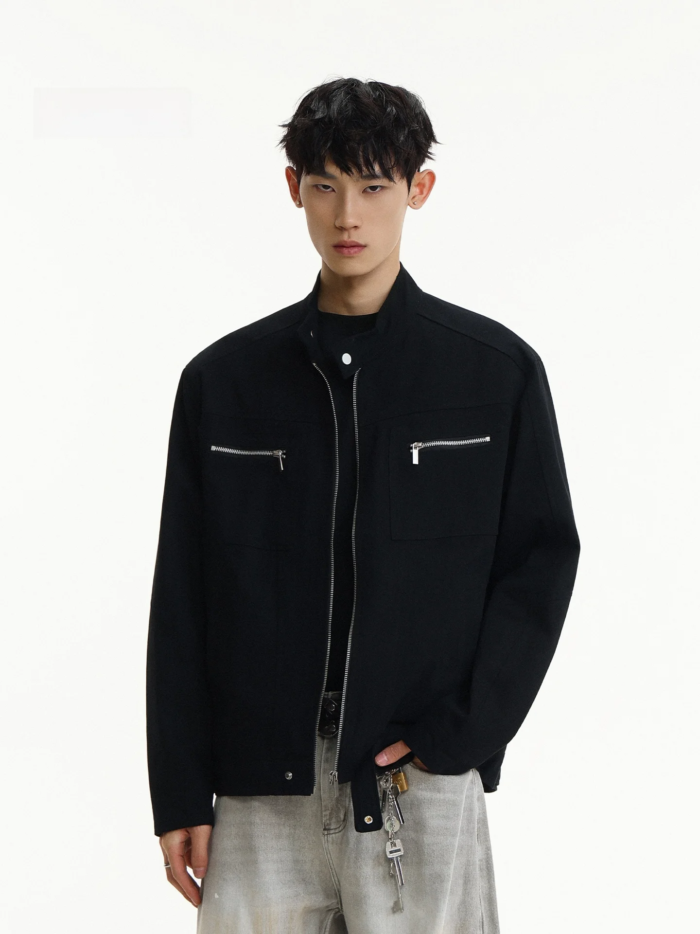 

Retro American Harington Jaet Men's ort Waed Canvas Stand Collar Workwear Outerwear Casual Sle Pure Cotton Autumn