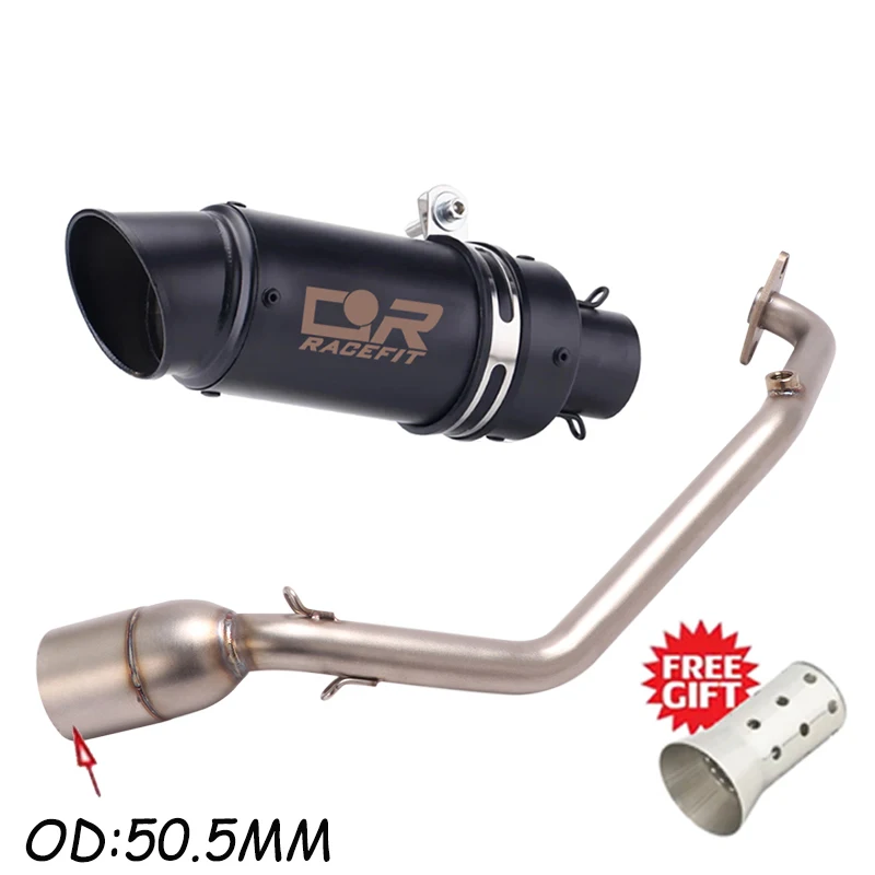Motorcycle Exhaust Escape Systems Front Link Pipe 51mm DB Killer Muffler Slip On For Honda PCX125 PCX150 PCX 125 150 2021 - 2024
