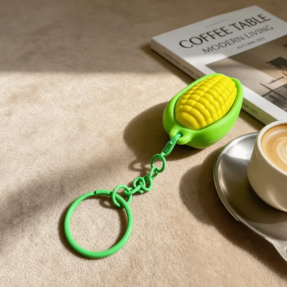 Cartoon Calming Keychain Keys Pumpkin Ghost Finger Button Anti-stress Pendant Bag Charms 3D Printed Foods Clicker Key Chain