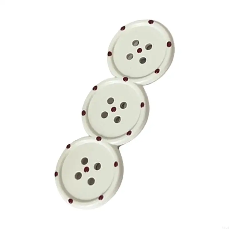 

Sweet Unique Hair Clip With Dots Buttons Practical Duckbills Clasp