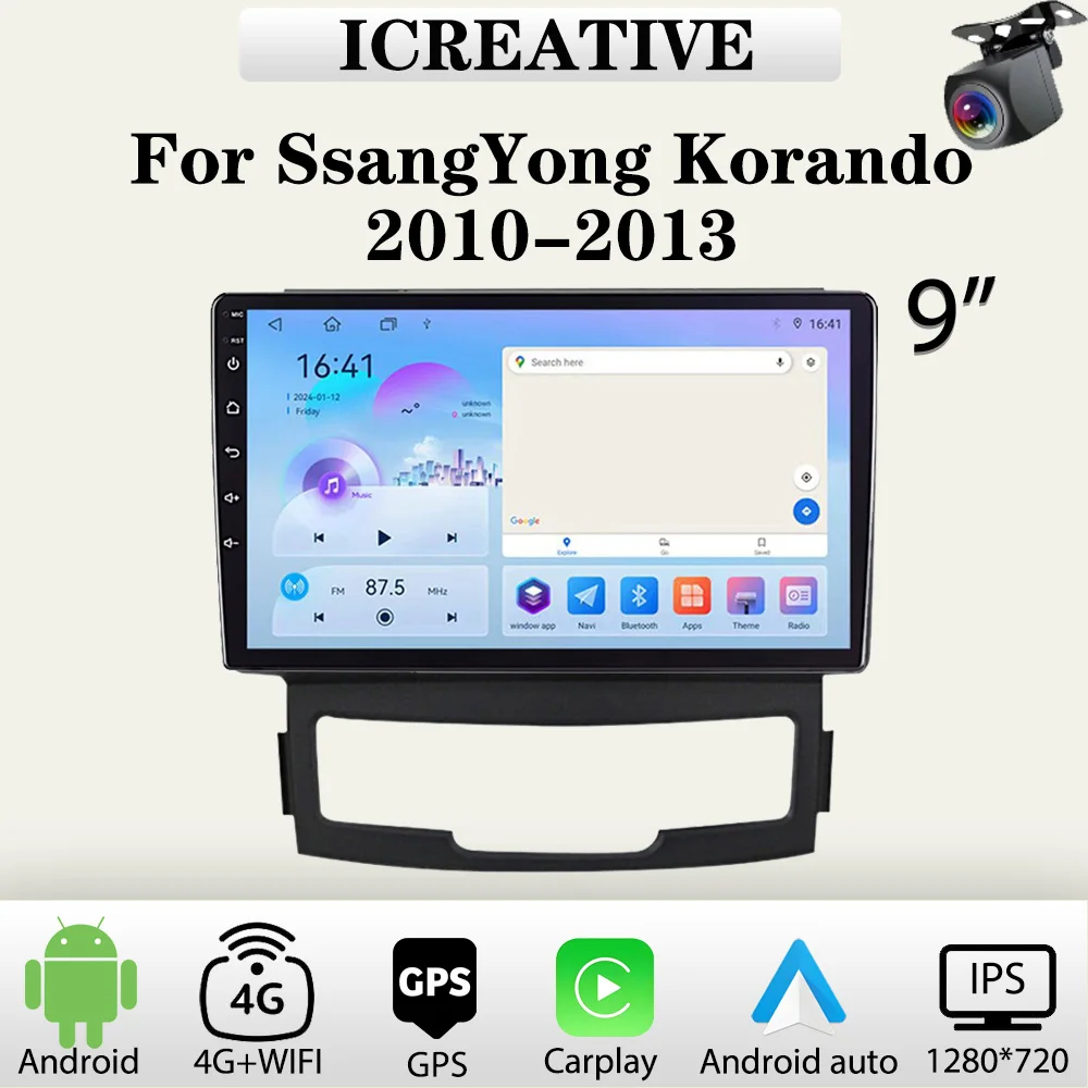 

Car Radio Android for SsangYong Korando 2010-2013 Multimedia Video Player Wireless Carplay Android Auto Head Unit Navigation GPS