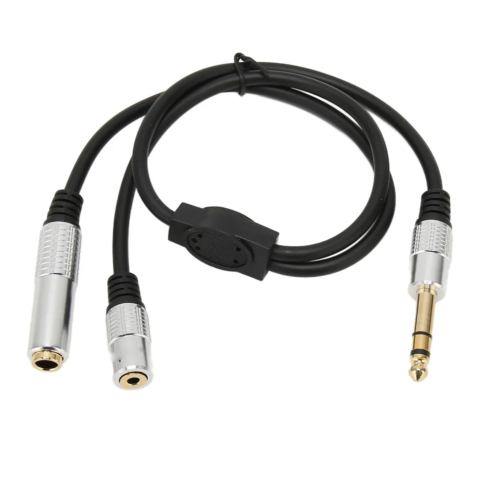 Flexible 1 Split in 2 Sound Cable Plug and Play 0.5m / 1.6ft 1/4 Inch TRS Stereo Splitter Cable Audio Cable Audio Equipment