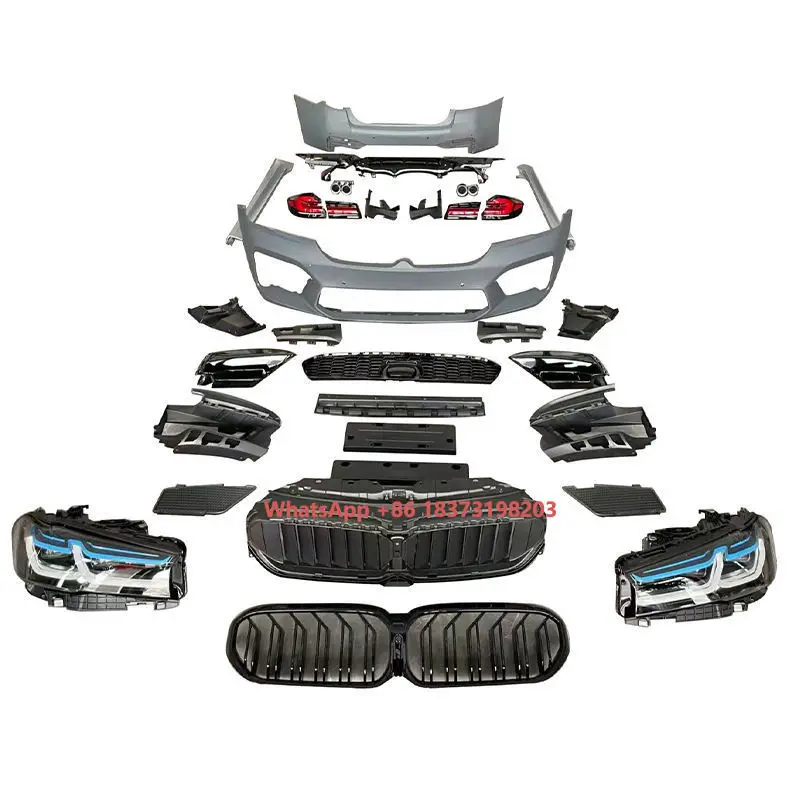 

G30 PRE Upgrade G30 LCI M5 Style Body Kit Front Bumper Rear Bumper Side Skirts Head Light for BMW 5 Series G30 PRE 2018-2020