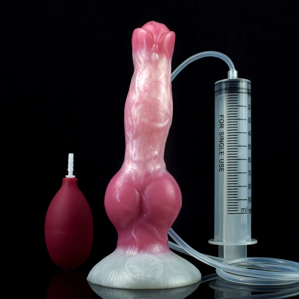 Silicone Squirting Dildo with Strong Sucker Fantasy Ejaculation Penis Big Knot Buttplug Prostate Massager Sex Toys for Men Women