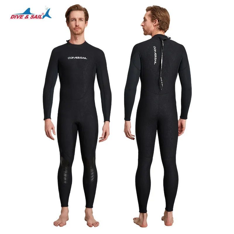 3MM thermal diving suit men's one-piece long sleeved thick cold proof wet suit women's snorkeling, surfing, swimming diving suit