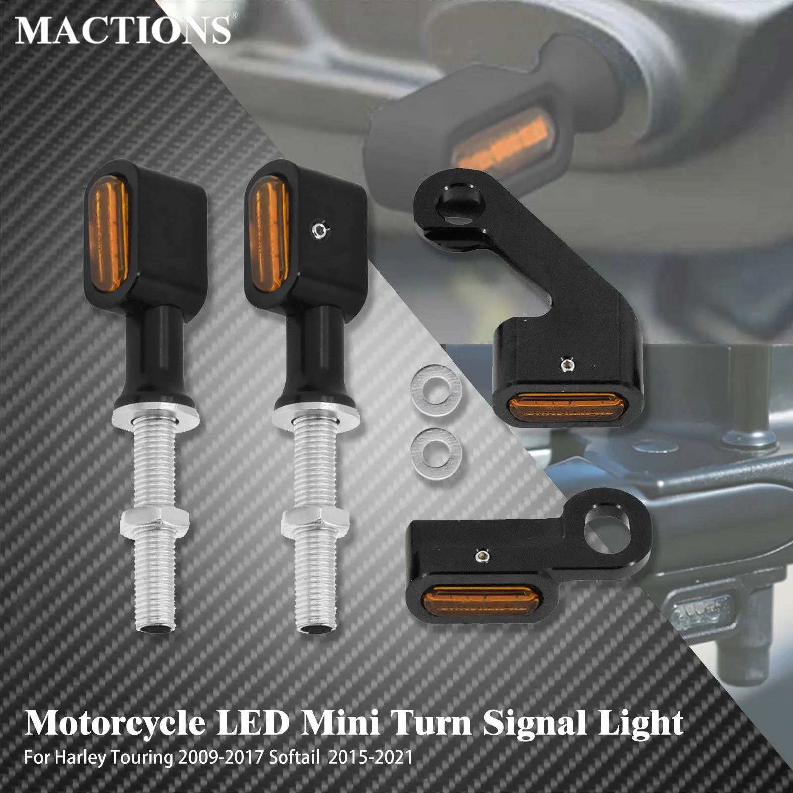 

Motorcycle LED Turn Signal Light Mini Indicators Front Rear Lamp For Harley Touring Street Glide FLHR Softail Fatboy FLSTF FXSB